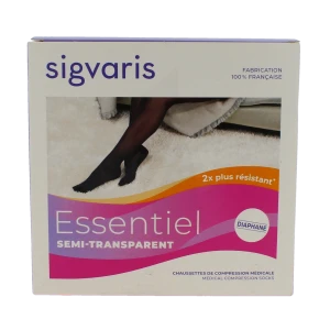Sigvaris Essentiel Diaphane Semi-transparent Chaussette Pied Ouvert Classe 2 Femme Naturel Normal Xl