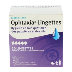Ophtaxia Lingettes Hygiène Et Soin Des Paupières Et Des Cils B/20