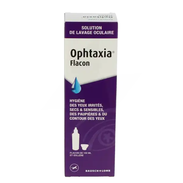 Ophtaxia Solution Lavage Oculaire Fl/120ml Avec Oeillère