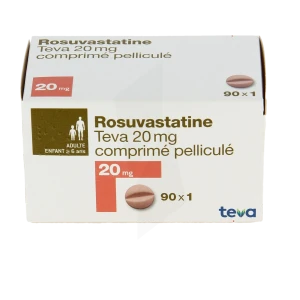 Rosuvastatine Teva 20 Mg, Comprimé Pelliculé