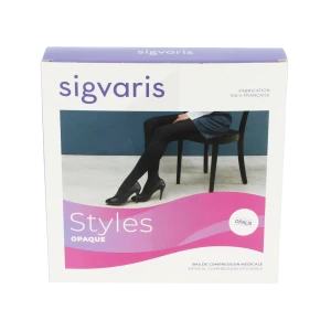 Sigvaris Styles Opaque Collant  Femme Classe 2 Noir Medium Normal