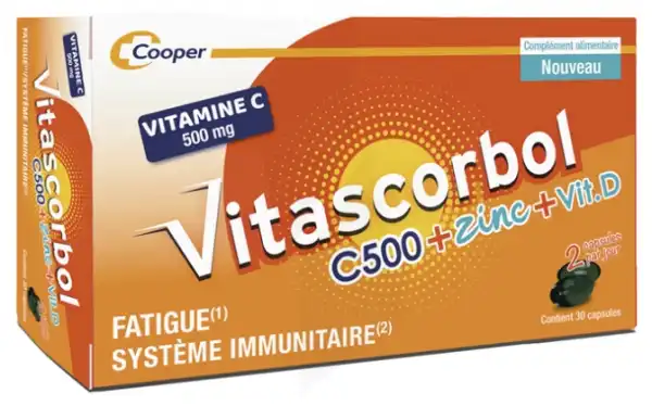 Vitascorbol C 500+zinc+vitd Caps B/30