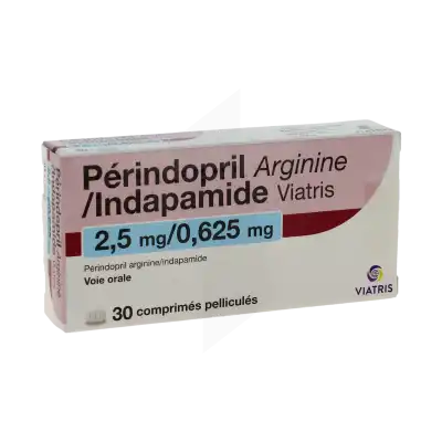 Perindopril Arginine/indapamide Viatris 2,5 Mg/0,625 Mg, Comprimé Pelliculé à POITIERS