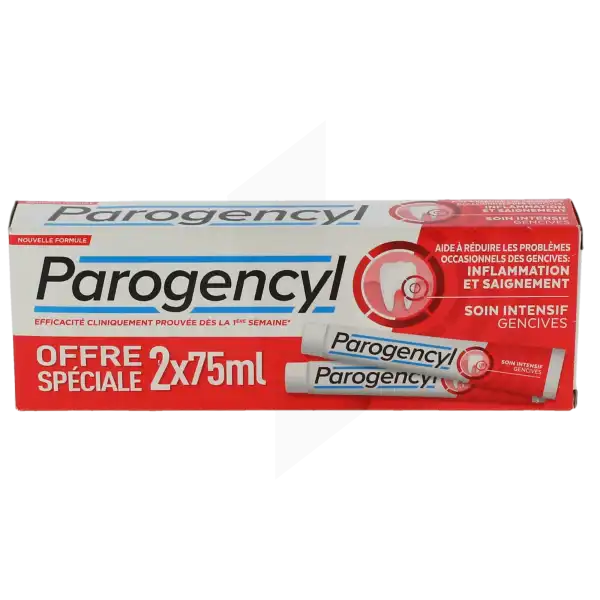 Parogencyl Pâte Dentifrice Soin Intensif Gencives Menthe 2t/75ml