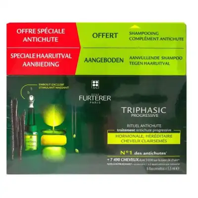 René Furterer Triphasic Progressive Sérum Antichute Coffret 8 Flacons X 5,5ml + Shampoing Stimulant 100 Ml à ANGLET