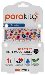 Parakito Fun Bracelet Rechargeable Anti-moustique Adulte Fleurs B/2 à LA TRINITÉ