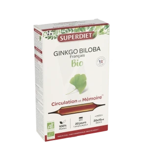 Superdiet Ginkgo Biloba Solution Buvable 20 Ampoules/15ml