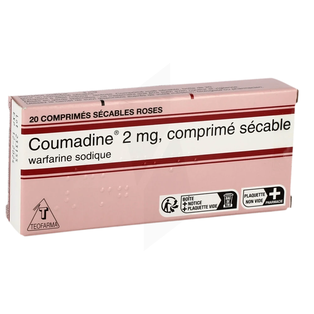 Coumadine 2 Mg, Comprimé Sécable