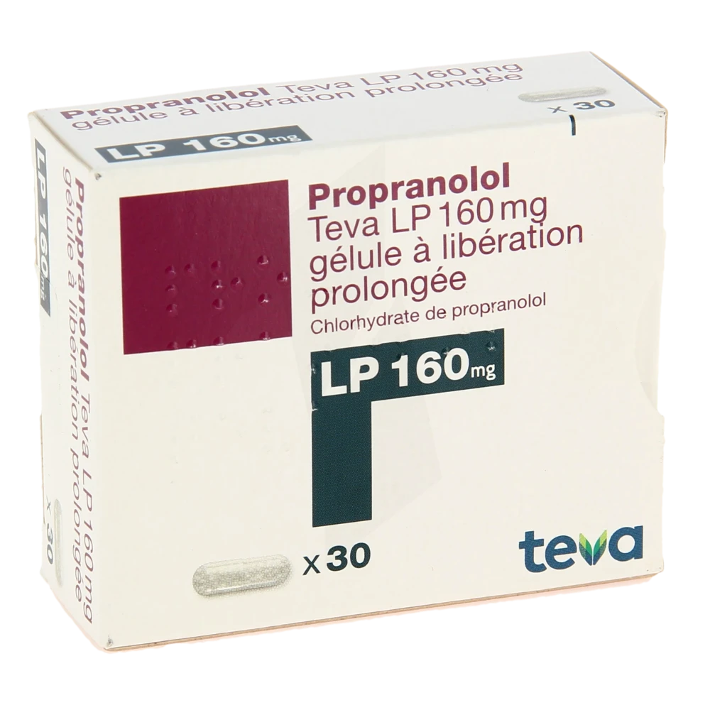 Propranolol Teva L P 160 Mg, Gélule à Libération Prolongée