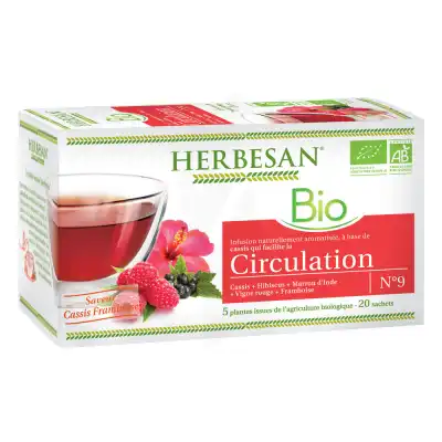 Herbesan Infusion Bio Tisane Circulation élimination 20 Sachets à Saint-Calais