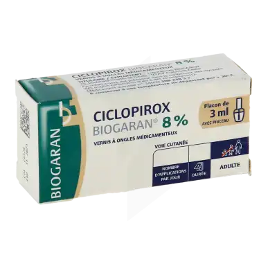 Ciclopirox Biogaran 8 %, Vernis à Ongles Médicamenteux à BIGANOS