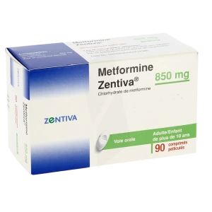 Metformine Zentiva 850 Mg, Comprimé Pelliculé