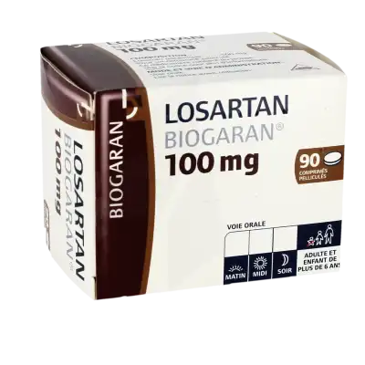 Losartan Biogaran 100 Mg, Comprimé Pelliculé à Bassens