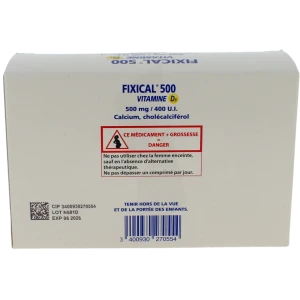 Fixical Vitamine D3 500 Mg/400 Ui, Comprimé à Croquer Ou à Sucer