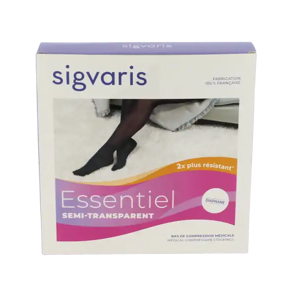 Sigvaris Essentiel Semi-transparent Bas Auto-fixants  Femme Classe 2 Naturel Medium Long