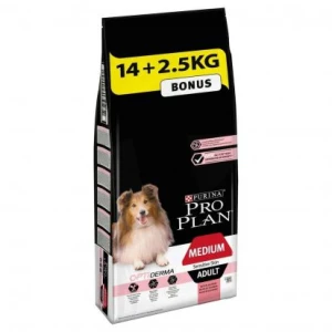 Pro Plan - Croquettes Optiderma Medium Sensitive Skin Saumon Pour Chien - 14kg + 2,5kg Gratuits