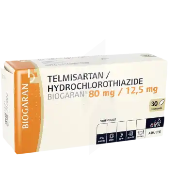 Telmisartan/hydrochlorothiazide Biogaran 80 Mg/12,5 Mg, Comprimé à Agen