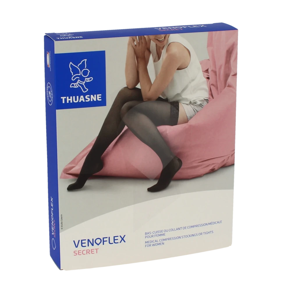 Venoflex Secret 2 Bas Antiglisse Femme Noir Taille 3n
