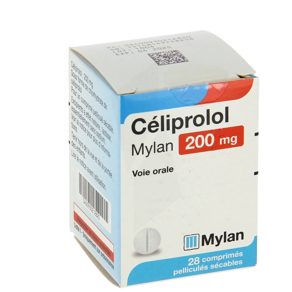 Celiprolol Viatris 200 Mg, Comprimé Pelliculé Sécable