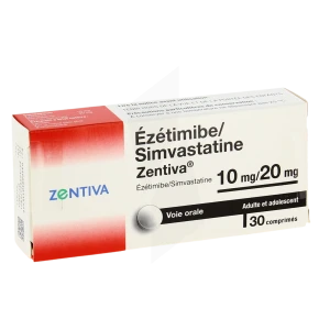 Ezetimibe/simvastatine Zentiva 10 Mg/20 Mg, Comprimé