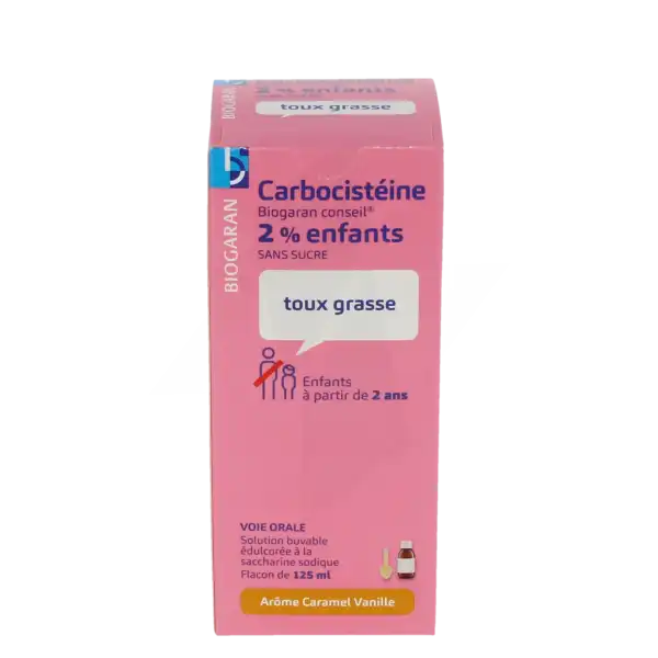 Carbocisteine Biogaran Conseil 2 % Enfants Sans Sucre, Solution Buvable édulcorée à La Saccharine Sodique