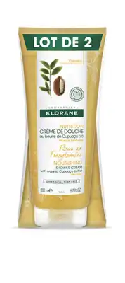 Klorane crème de douche au beurre de Cupuaçu bio fleur de frangipanier 200ml lot de deux
