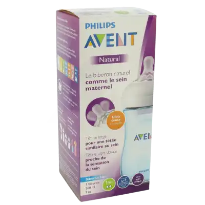 AVENT NATURAL 2.0 Biberon bleu 260ml