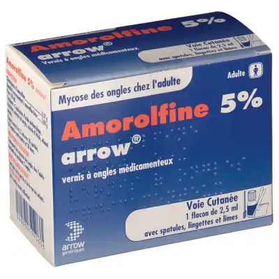 Amorolfine Arrow 5 % V Ongles Médicamenteux 1fl/2,5ml+30spat à Nice