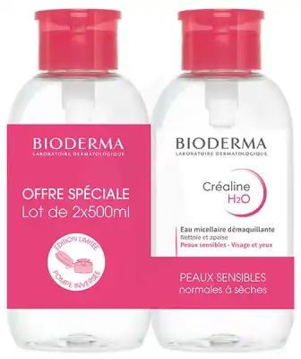 Crealine H2o Solution Micellaire Nettoyante Apaisante Sans Parfum 2fl Pompe Inversée/500ml à Nîmes