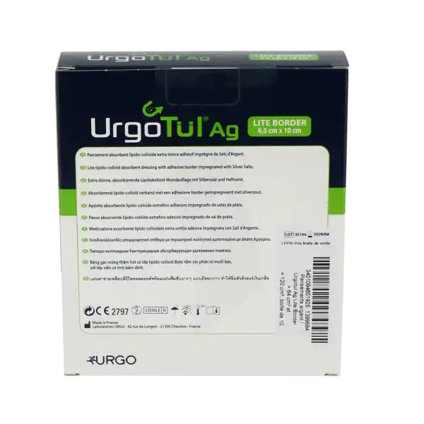 Urgotul Ag Lite Border, 6,5 Cm X 10 Cm , Bt 10