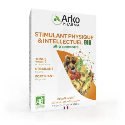 Arkofluide Bio Ultraextract Solution buvable stimulant physique 20 Ampoules/10ml