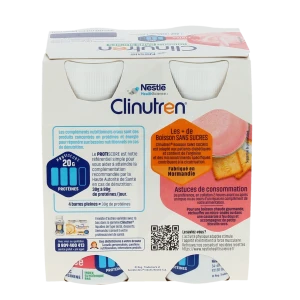 Clinutren Boisson Sans Sucre Nutriment Fraise 4 Bouteilles/200ml