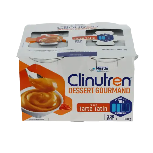 Clinutren Dessert Gourmand Nutriment Façon Tarte Tatin 4 Cups/200g