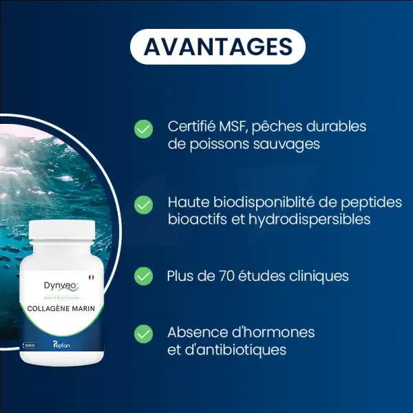 Dynveo Collagene Marin Bio Actif Peptan En Poudre 500g