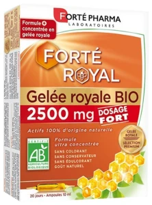 Forte Royal Gelée Royale Bio 2500mg Solution Buvable 20 Ampoules/10ml