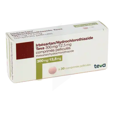 IRBESARTAN HYDROCHLOROTHIAZIDE TEVA 300 mg/12,5 mg, comprimé pelliculé