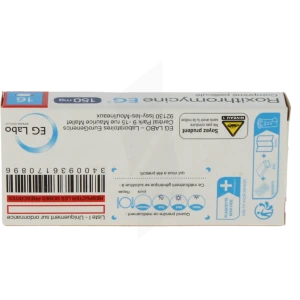 Roxithromycine Eg 150 Mg, Comprimé Pelliculé