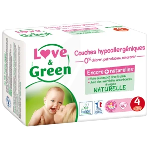 Love & Green Couches Hypoallergéniques T4 (7-14kg) Paquet/46