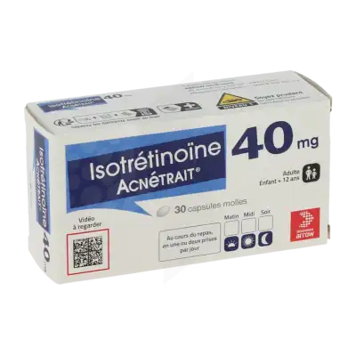 Isotretinoine Acnetrait 40 Mg, Capsule Molle à Bassens
