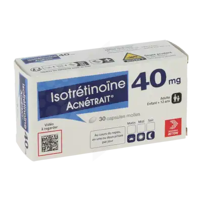 ISOTRETINOINE ACNETRAIT 40 mg, capsule molle