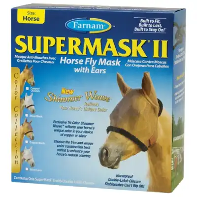 Farnam Supermask Sans Oreilles Foal/poney Vert-bleu-bordeaux à MENTON