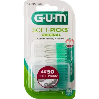 Gum Soft Picks Original Pointe Souple FluorÉe Interdentaire Medium B/50 à PODENSAC