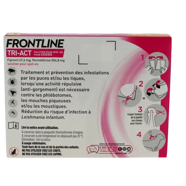 Frontline Tri-act Solution Pour Spot-on Pour Chiens 5 - 10 Kg, Solution Pour Spot-on