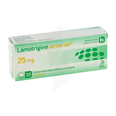 Lamotrigine Arrow Lab 25 Mg, Comprimé Dispersible Ou à Croquer à FLEURANCE