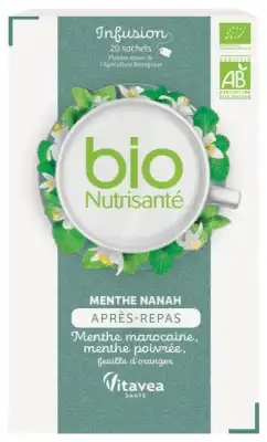 Nutrisanté Infusions Bio Tisane Menthe Nanah Après-repas 20 Sachets à VILLERS-LE-LAC