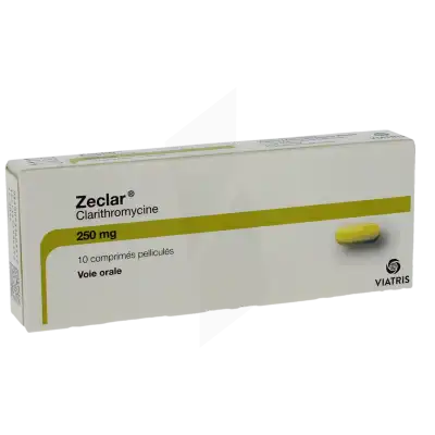 ZECLAR 250 mg, comprimé pelliculé
