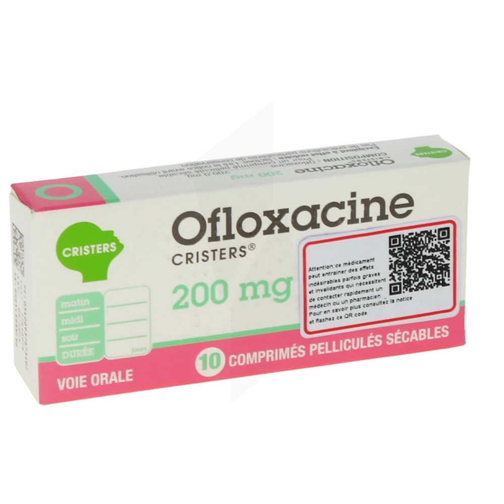 Ofloxacine Cristers 200 Mg, Comprimé Pelliculé Sécable