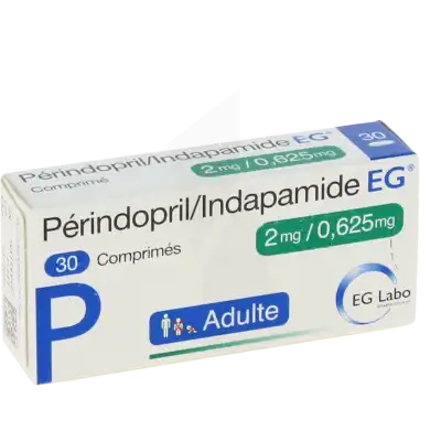 Perindopril/indapamide Eg 2 Mg/0,625 Mg, Comprimé à Nice