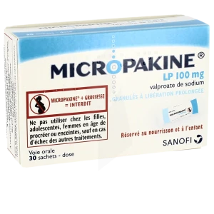 Micropakine L.p. 100 Mg, Granulés à Libération Prolongée En Sachet-dose