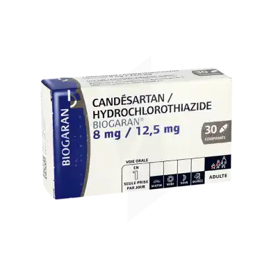 Candesartan/hydrochlorothiazide Biogaran 8 Mg/12,5 Mg, Comprimé à Chelles